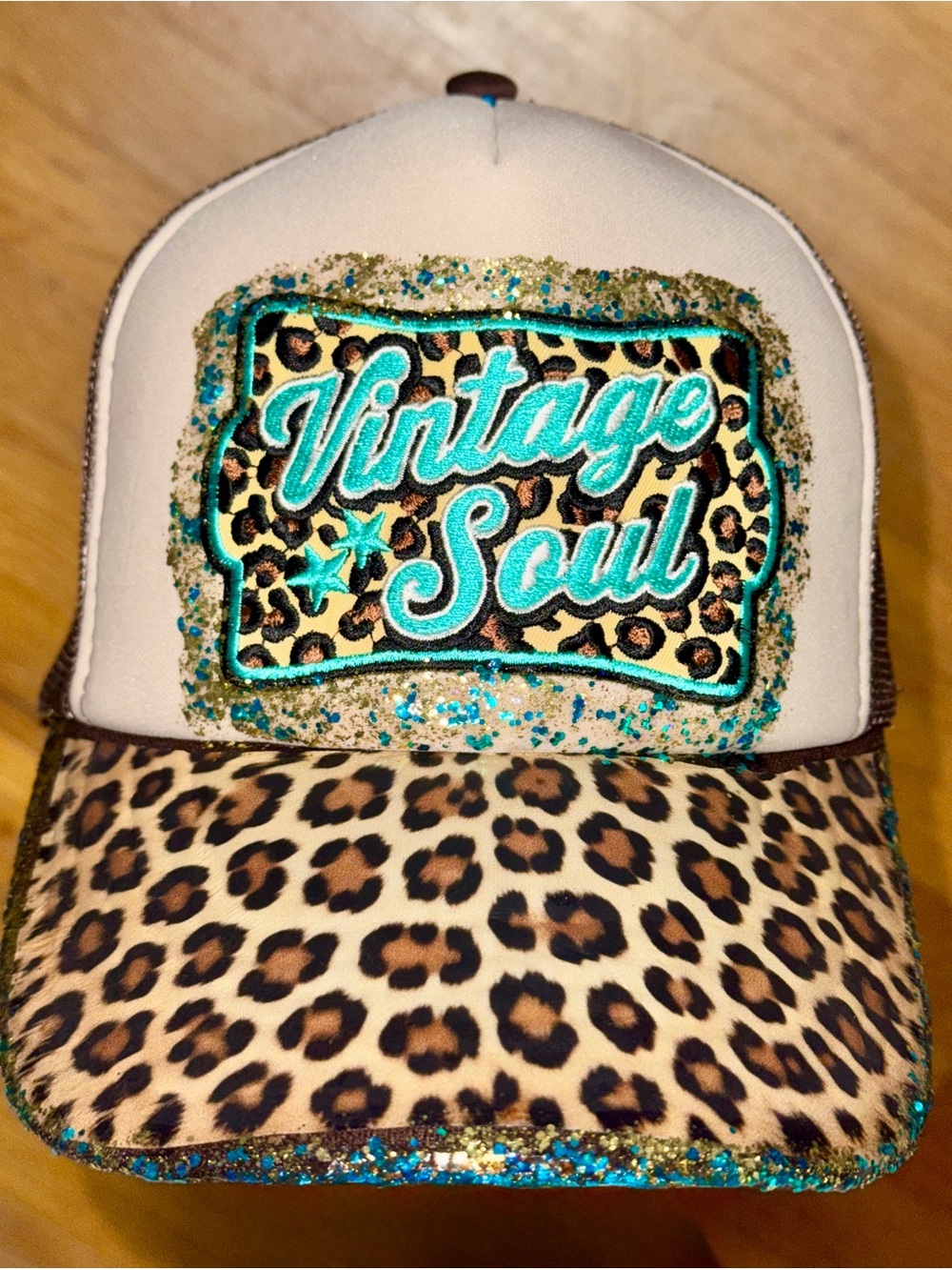 Vintage Soul Leopard Print Trucker Hat